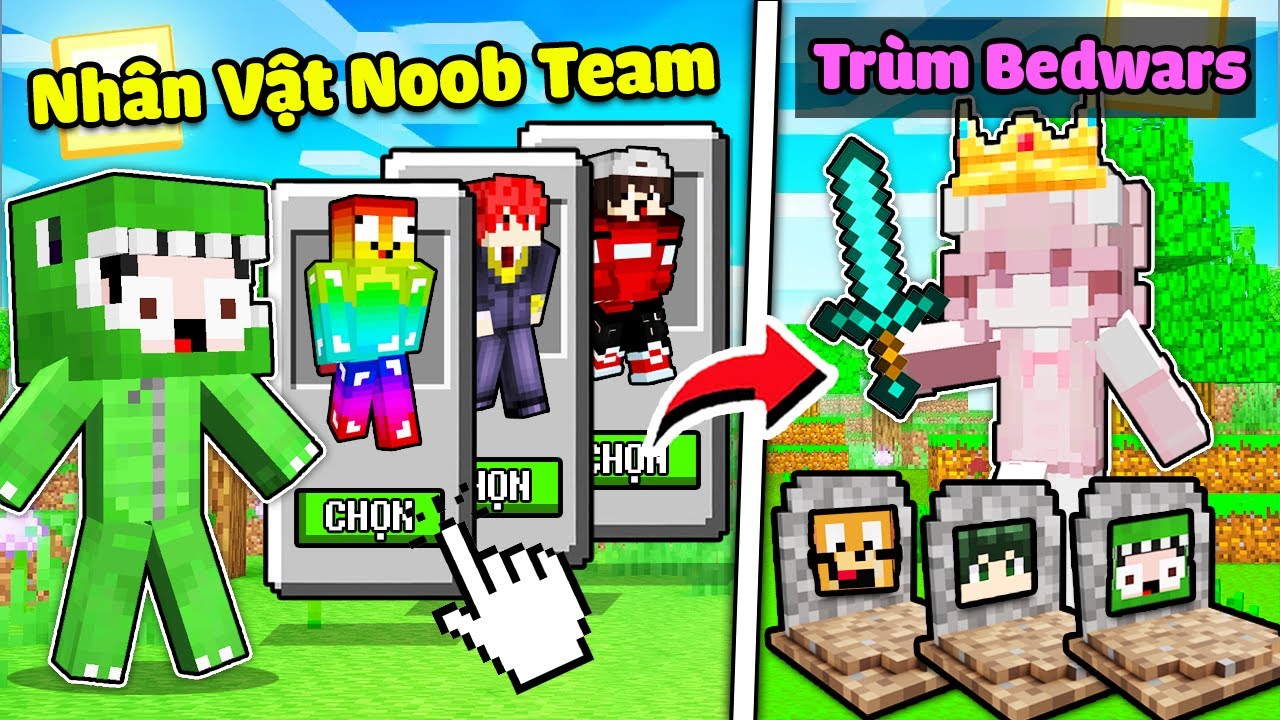 KHANGG BEDWARS SỞ HỮU NHÂN VẬT NOOB TEAM ** KHANGG VÀ NOOB TEAM BỊ ĐÁNH BẠI BỞI EM GÁI DORI ??