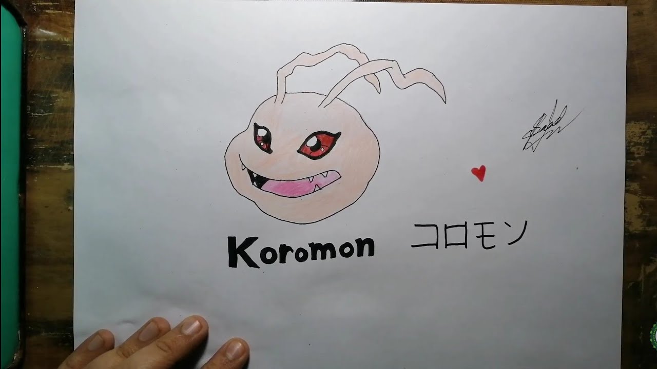 How to draw Koromon Digimon Adventures easy step-by-step SAAD