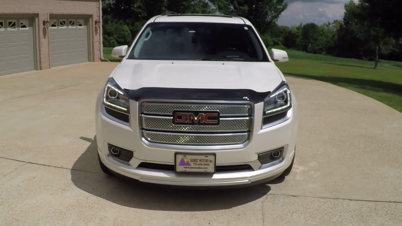 West TN White Diamond 2014 GMC Acadia Denali used for sale info www sunsetmotors com