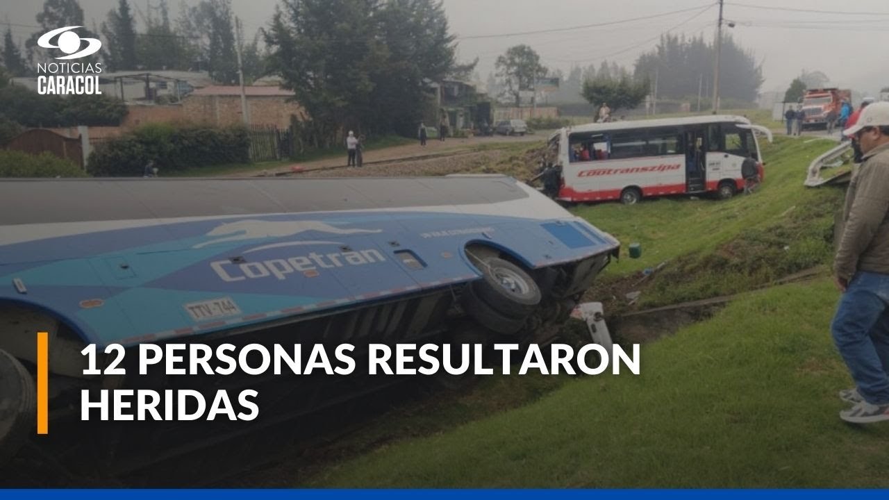 Grave accidente de dos buses intermunicipales en la vía Tunja-Bogotá