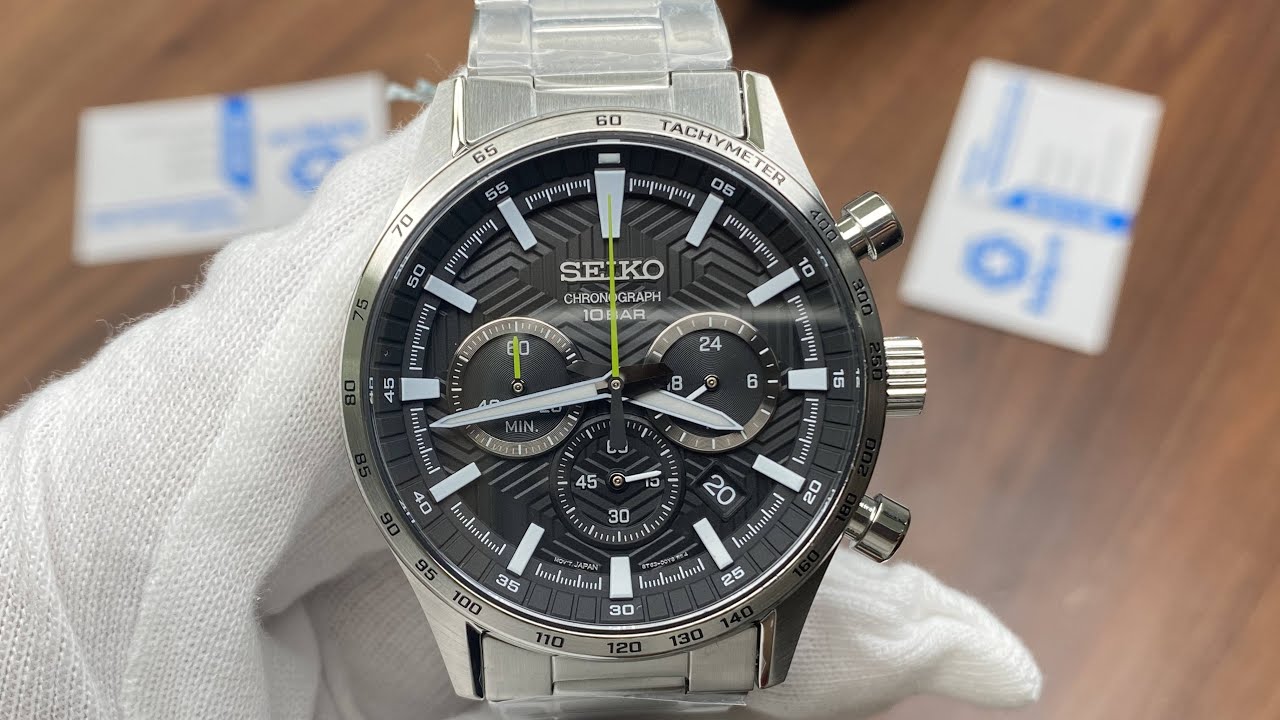 Xship.vn: Seiko Chronograph Quartz Black Dial Men Watch SSB413P1