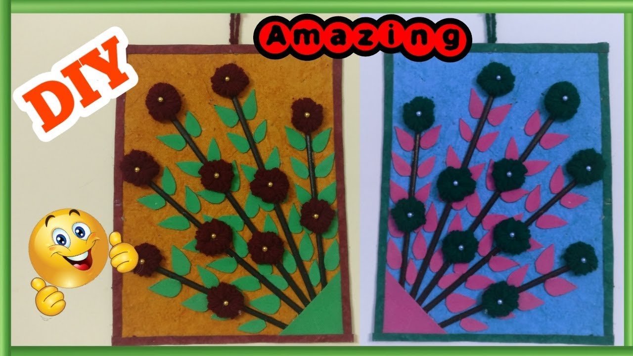 DIY | Wall Hanging Craft using Woolen & Newspaper | Home Decor | Unique Best out of Waste