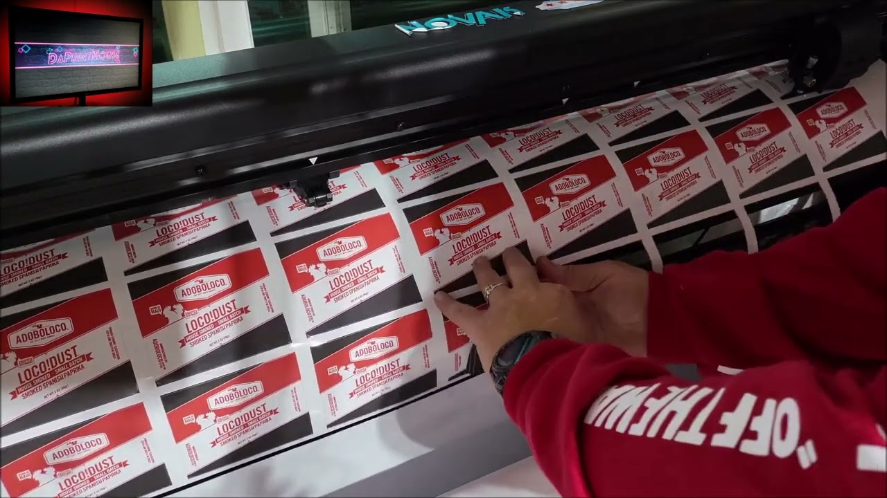 Custom Label job start to finish printed on HP Latex Print cut combo perf cutting
