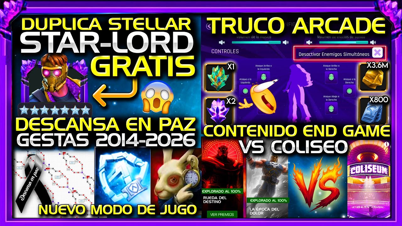 TRUCO xTITAN+RUNAS *GRATIS* ADIÓS GESTAS! DUPLICA STAR-LORD F2P! CONTENIDO ENDGAME Vs COLISEO | MCOC