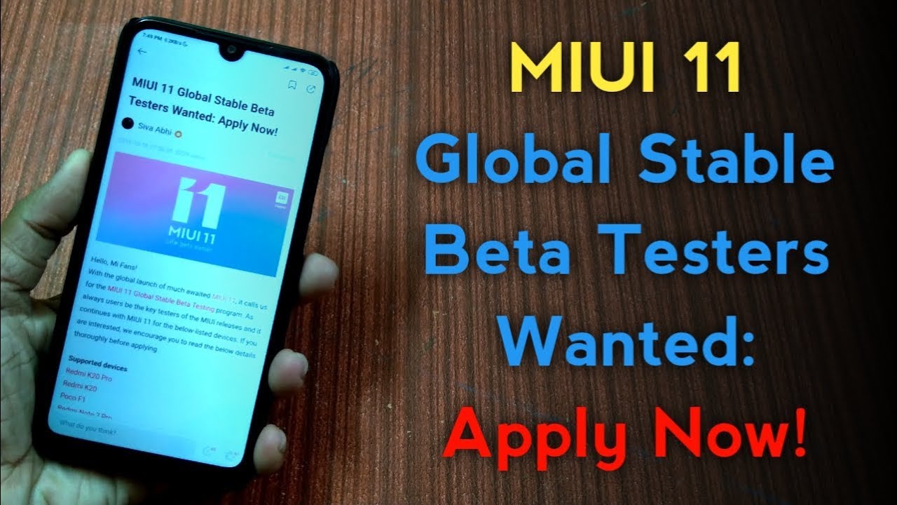 MIUI 11 Global Stable Beta Tester Wanted: Apply Now!