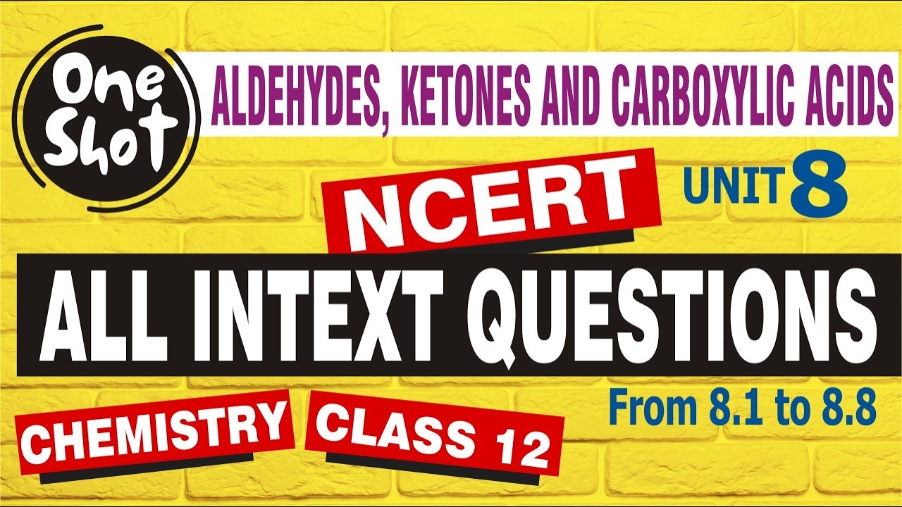 Aldehydes Ketones and Carboxylic Acids Class 12 Chemistry | Chapter 8 ALL Intext Questions One Shot!