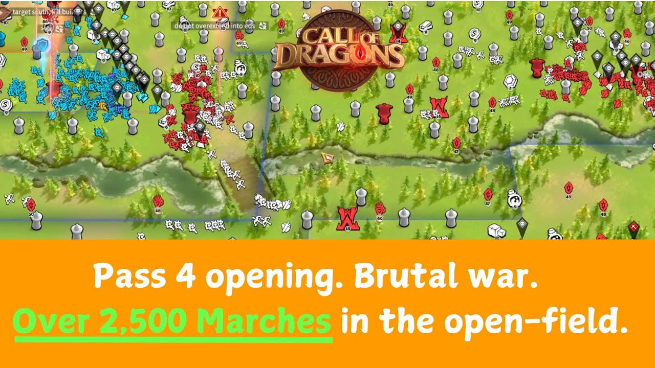 Pass 4 opening. [Brutal war]. Over 2,500 marches in open-field | Call of Dragons game