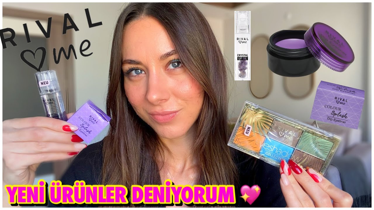 RIVAL LOVES ME EN YENİ ÜRÜNLER 😍 | LİLA EYELINER, DOĞAL TAŞLI DUDAK YAĞI, FAR PALETİ