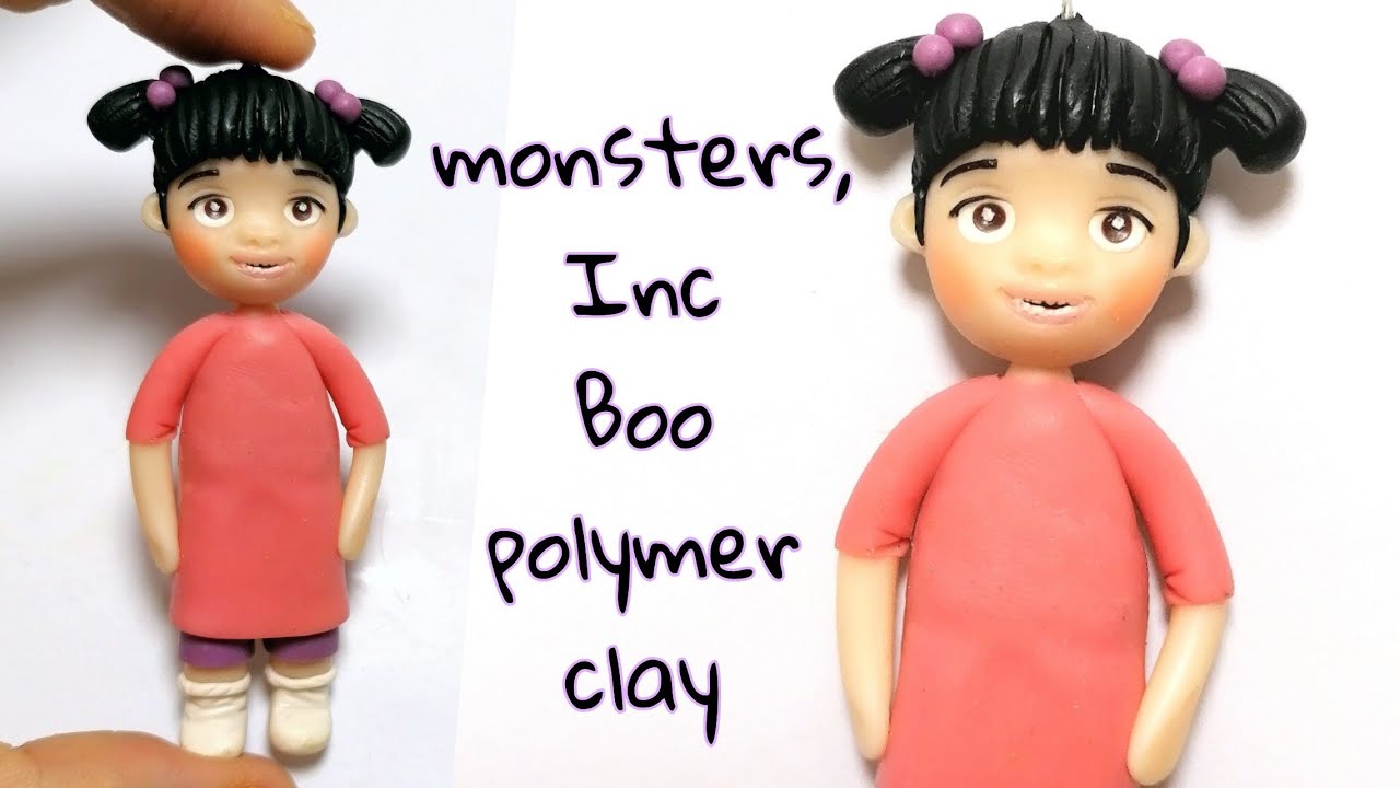 how to make monsters, Inc boo mike wazowski from polymer clay
