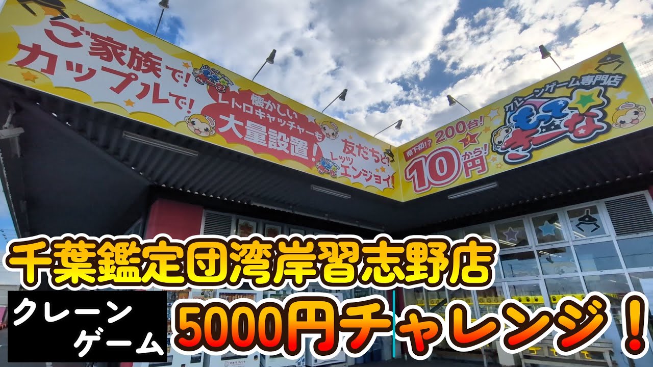 【クレーンゲーム】千葉鑑定団湾岸習志野店でクレゲ5000円チャレンジ！【もってきーな】