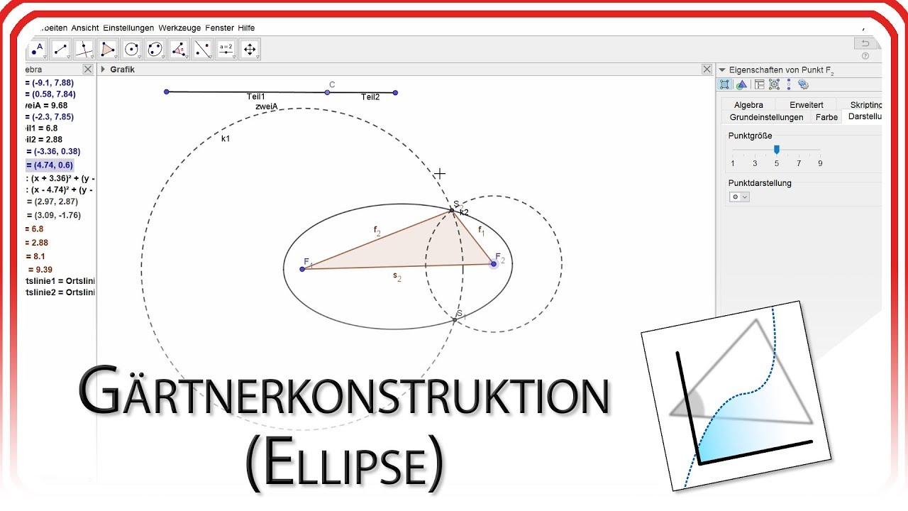 Gärtnerkonstruktion (Ellipse) | GeoGebra EasyGoing