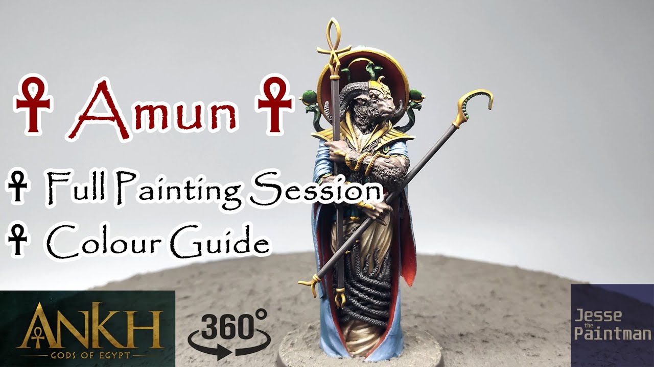 ☥ Ankh Miniature Painting E13_Amun from Gods of Egypt Cmon Game