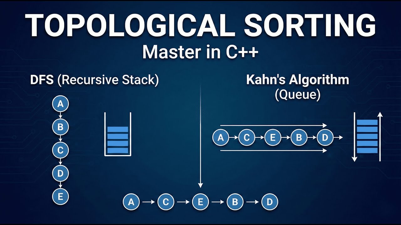 Topological Sorting in Graphs | Complete C++ Implementation