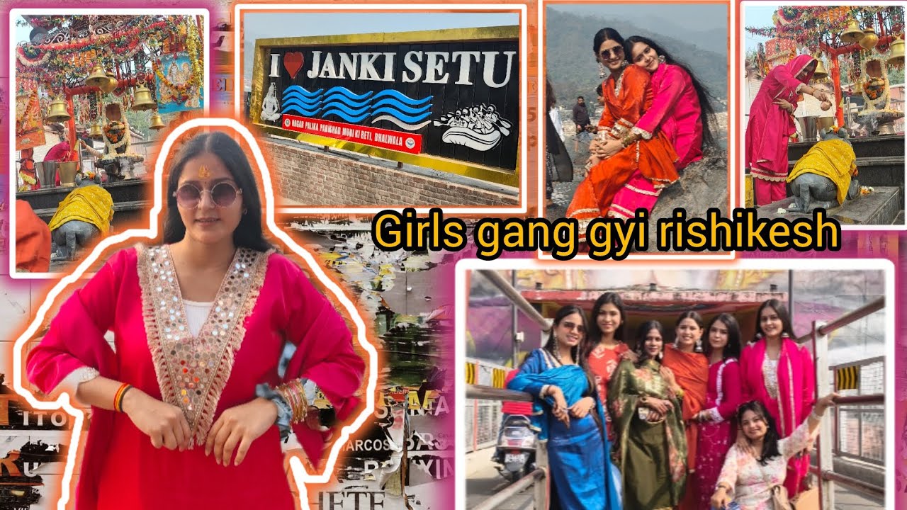 Girls gang gyi Rishikesh 🧳⛰️🫂// humhra bana diya popt😭💔//Hum gye bhot sundar mandir 🥹#vlog #trip 