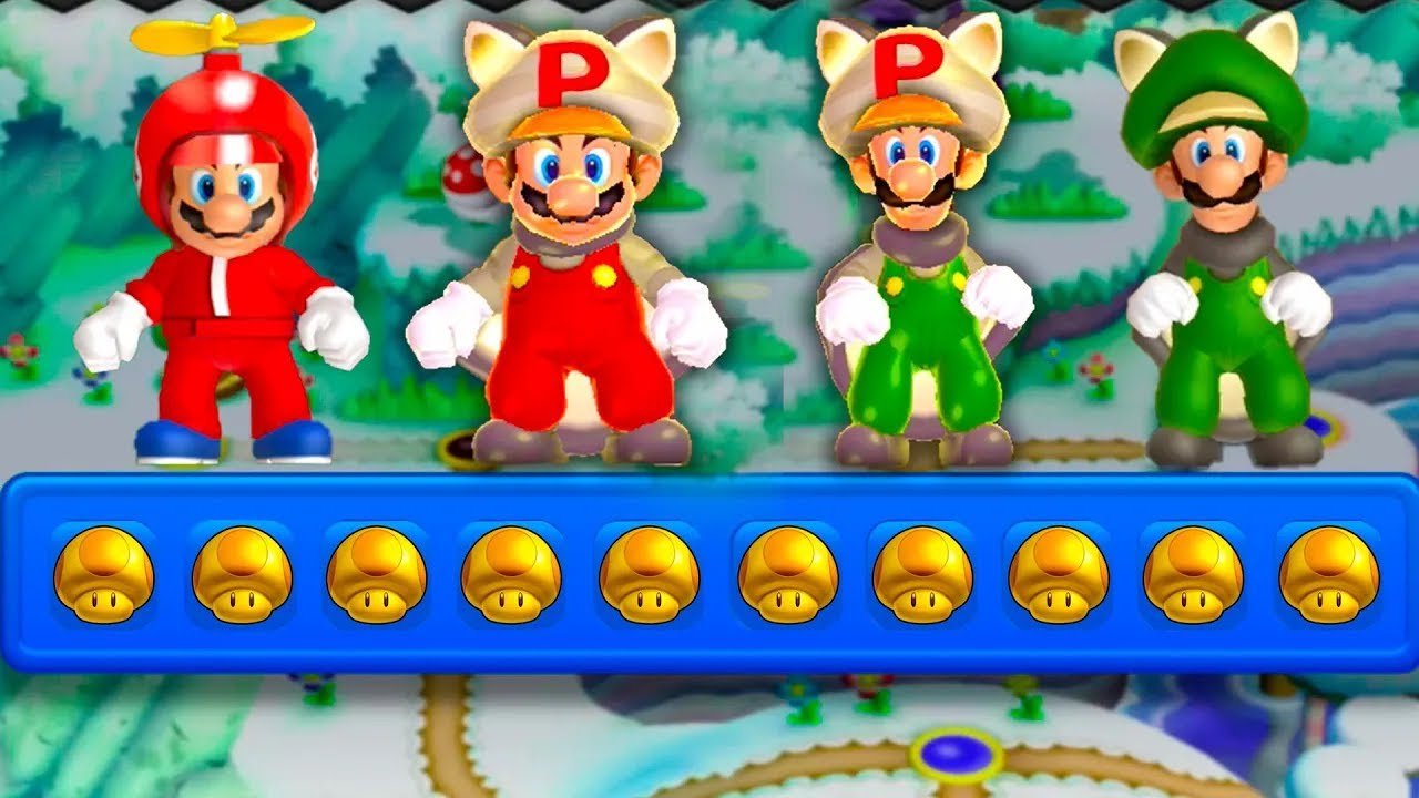 New Super Mario Bros U (Hack) – 2 Players MODDING DIRECT World 1 Co Op