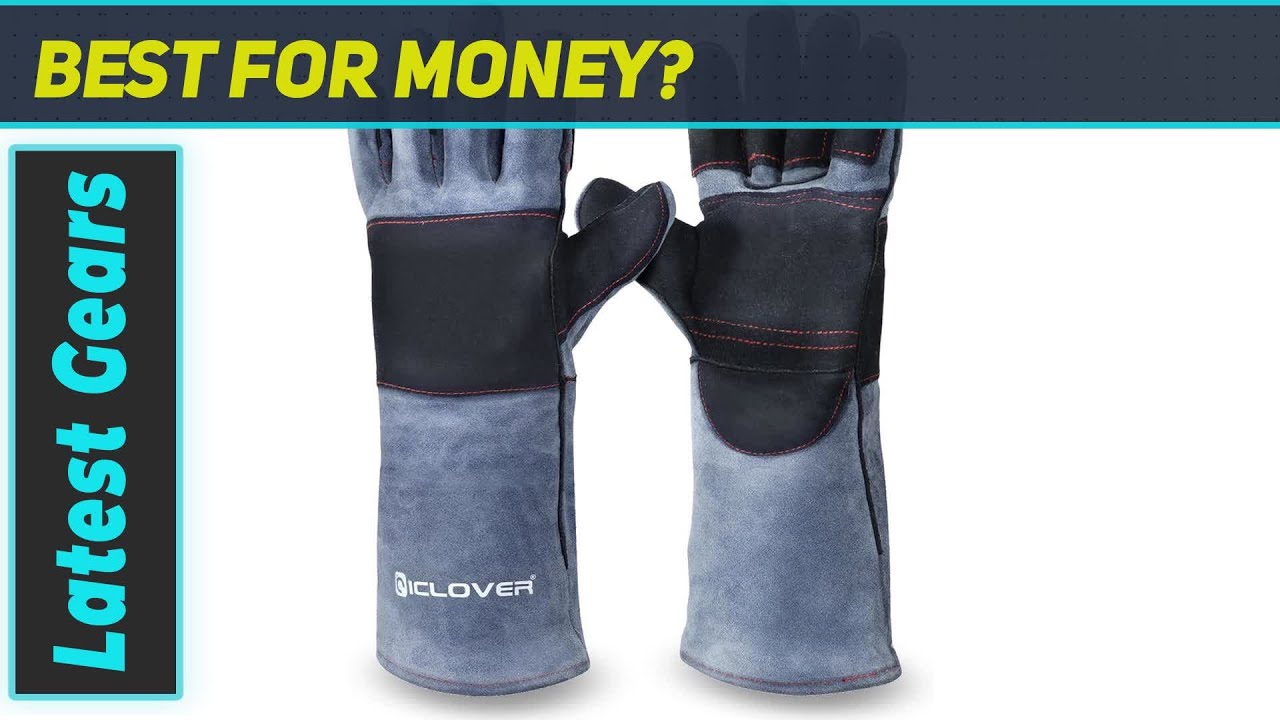 IC ICLOVER Animal Handling Gloves Snake Bite Proof, Double Leather Padding Reinforced Palm &