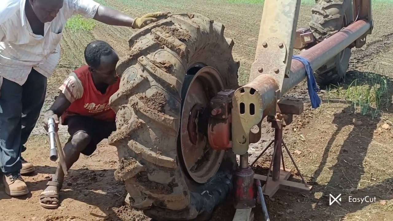 Day 74. pivot wheel got punctured....