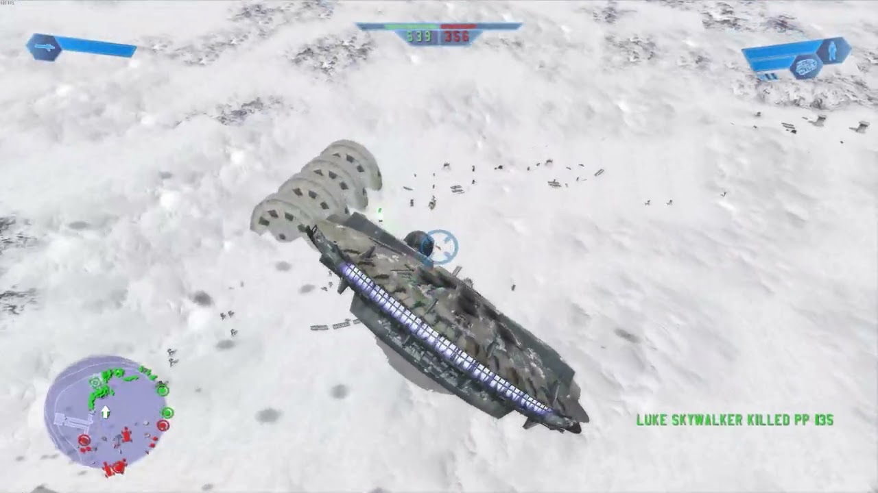 Star Wars Battlefront (2004) - Enhanced Hoth: Echo Base gameplay Rebels with IA HeroesHard(EGM V3.2)
