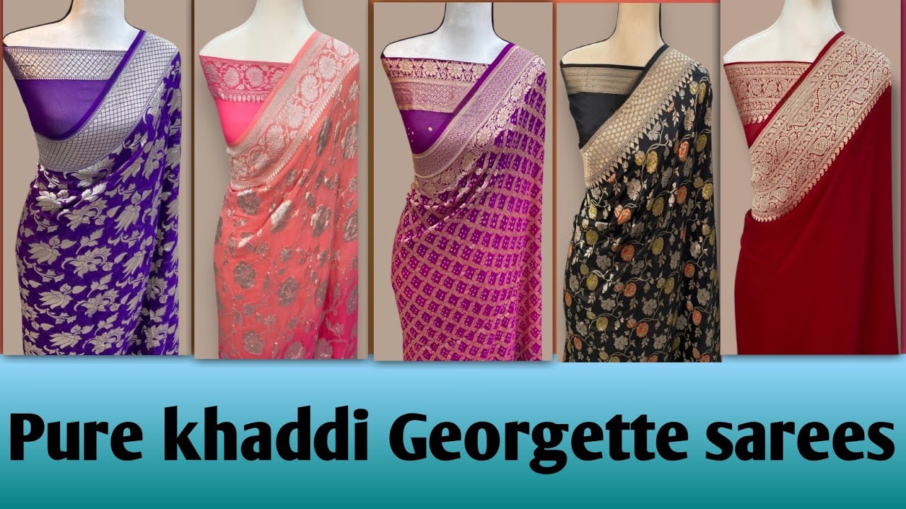 100%🌺 Pure khaddi Georgette Silk Banarasi Sarees #sanjanacreation #banarasisarees #onlineshopping