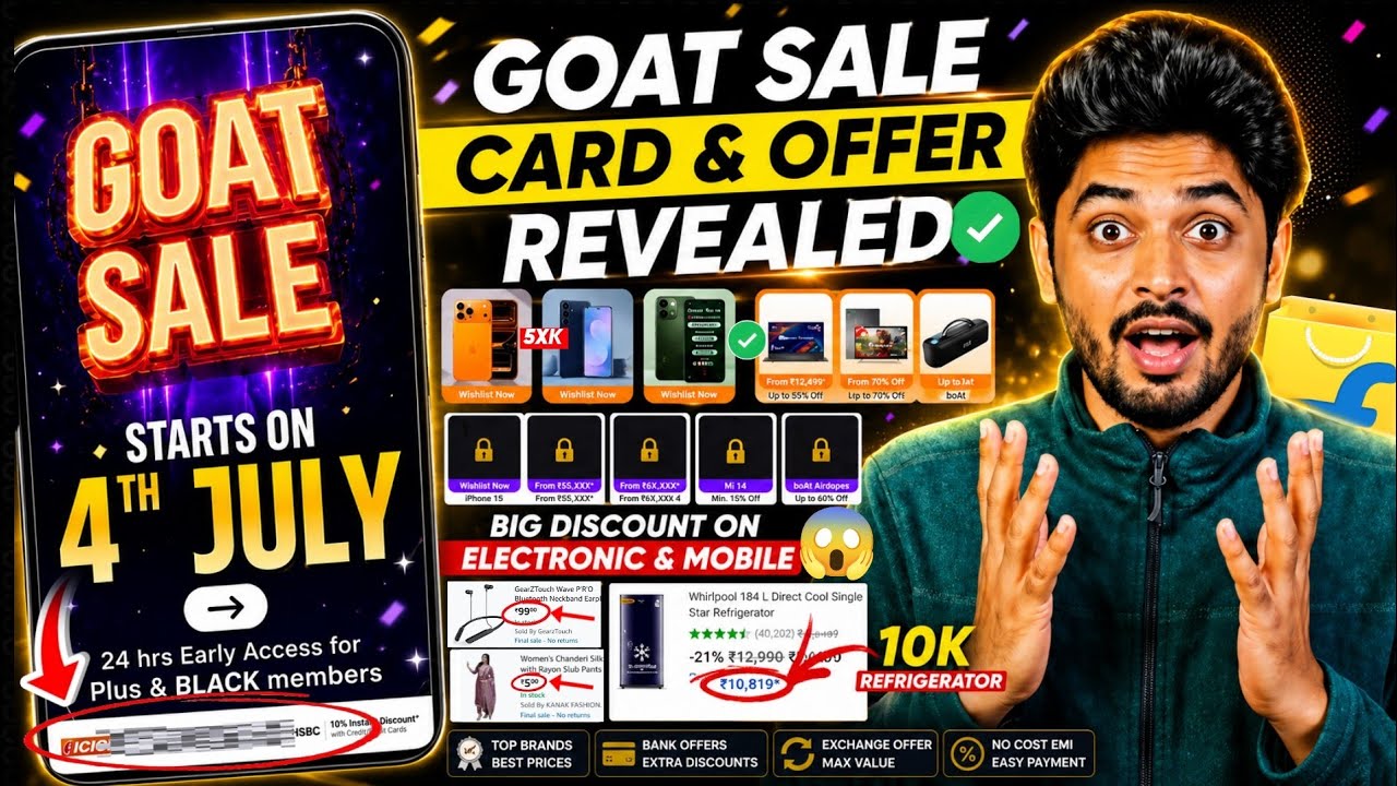 Flipkart GOAT Sale 2026 Card Offer & Offers Revealed | Flipkart All Products Loot Deals Mobile 2026