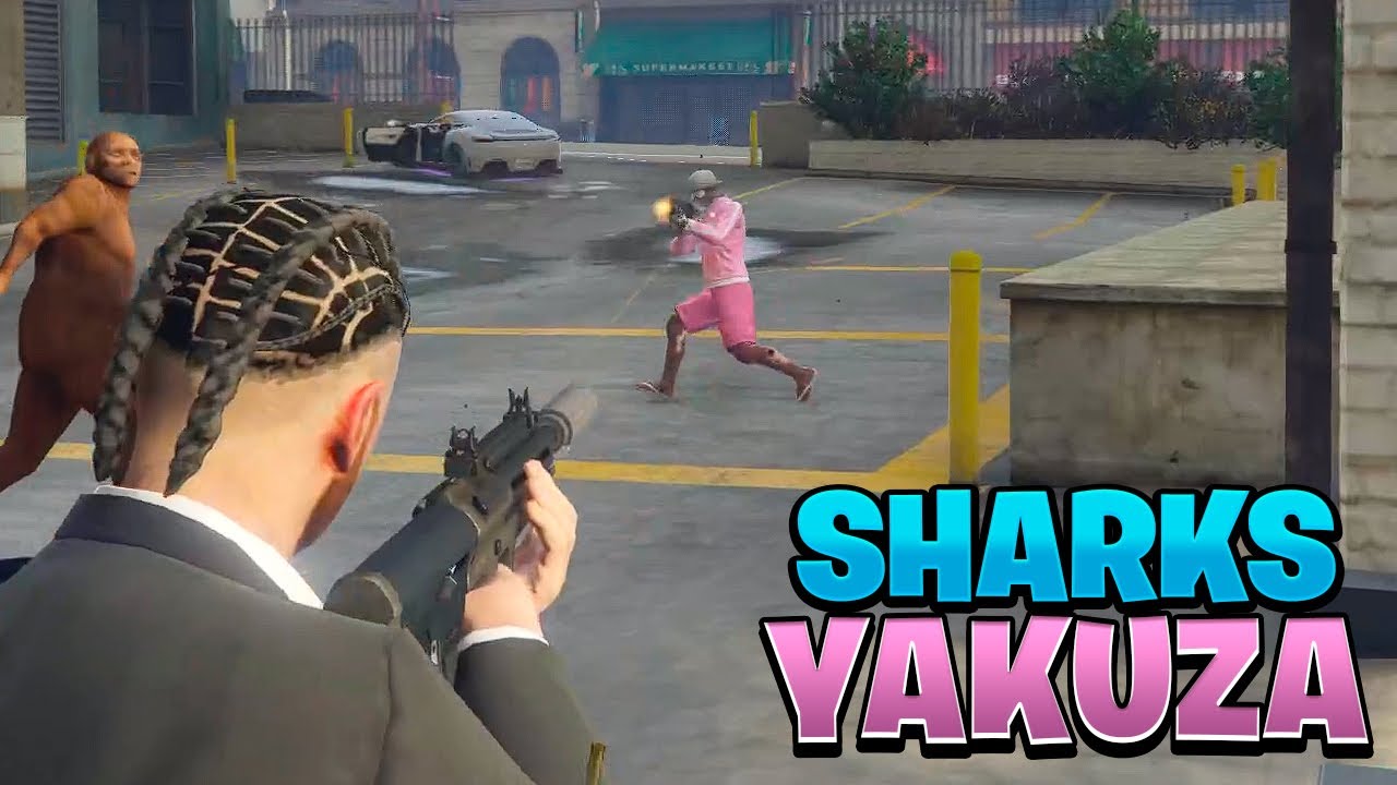TIROTEO SHARKS vs YAKUZA con ARMAS LARGAS | DOVUX LIFE