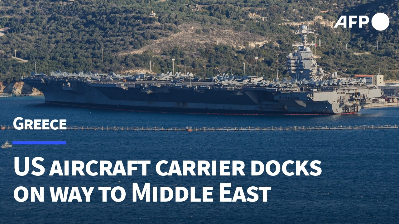 US aircraft carrier USS Gerald Ford docks in Crete on its way to Middle East | AFP