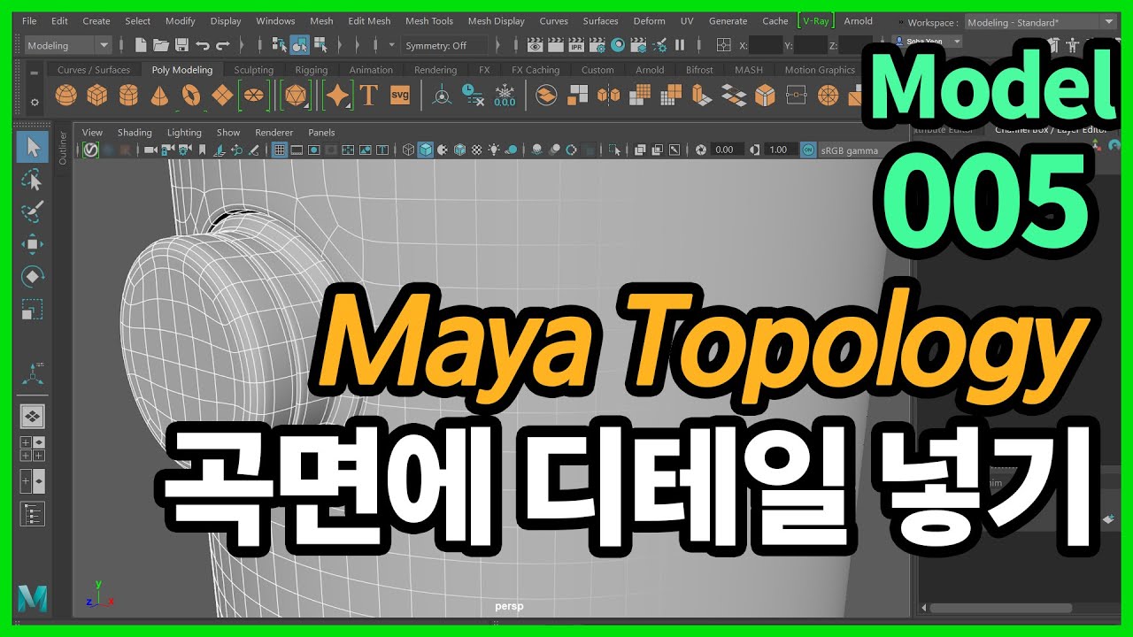 곡면에 원형 디테일을 넣는 법 Topology Basic 005