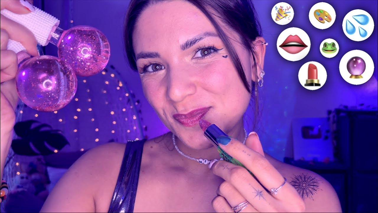 ASMR Emoji Challenge 4 - Mouth Sounds, Bubbly Water, Brushing - Personal Attention, German/Deutsch