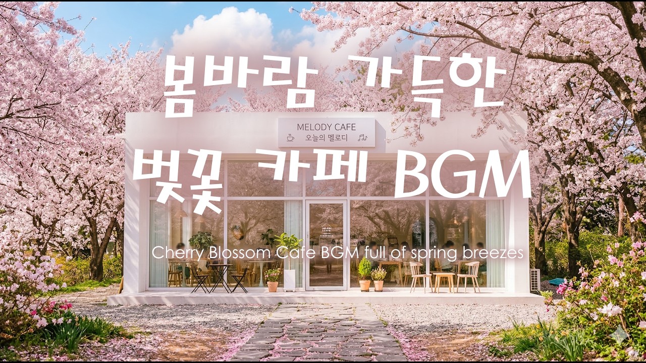 🌸Весеннее кафе с сакурой BGM ☕ Солнечный джаз-поп плейлист | Для учебы и отдыха