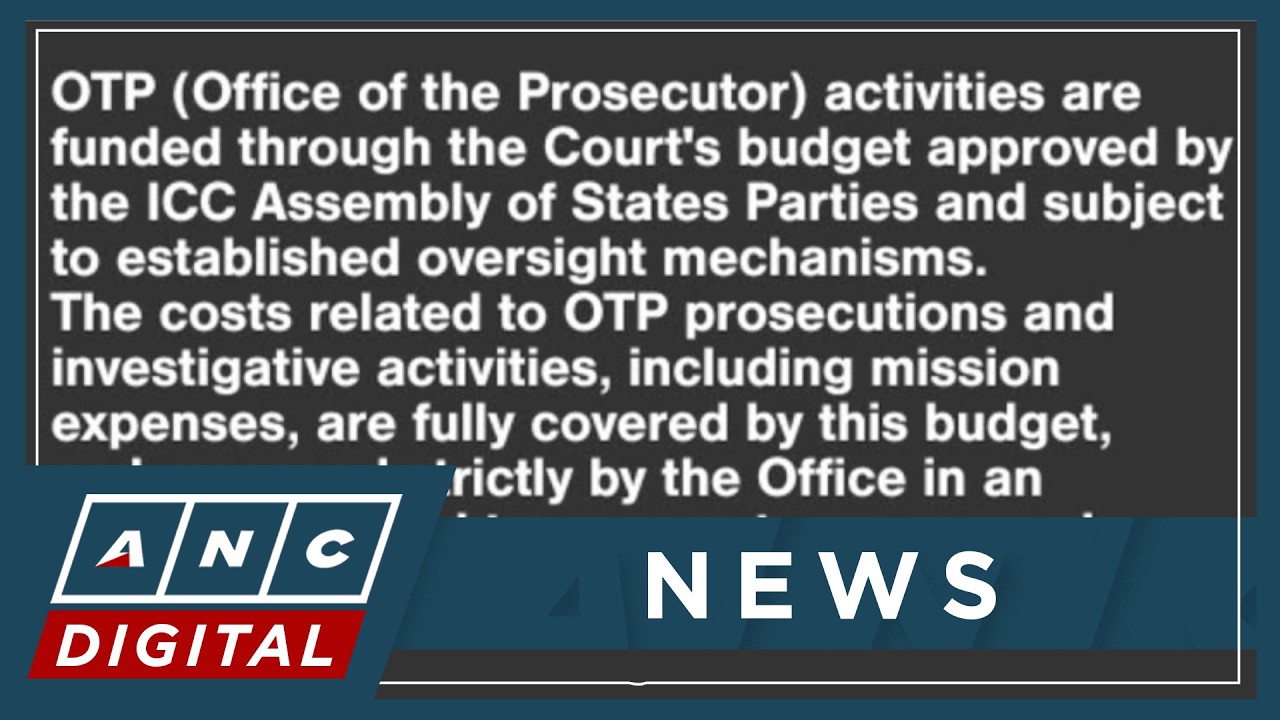 ICC prosecution denies claims of PH gov't funding in Duterte drug war probe | ANC