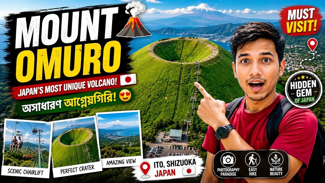 🇯🇵জাপানে ৫৮০ মিটার দৈর্ঘ্যের সুপ্ত আগ্নেয়গিরি। Mount Omuro in Shizuoka Japan
