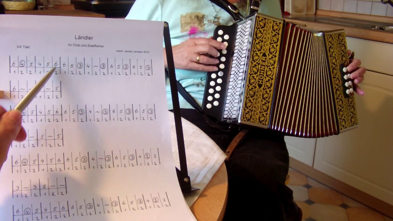 Zahlensystem für diatonische Handharmonika