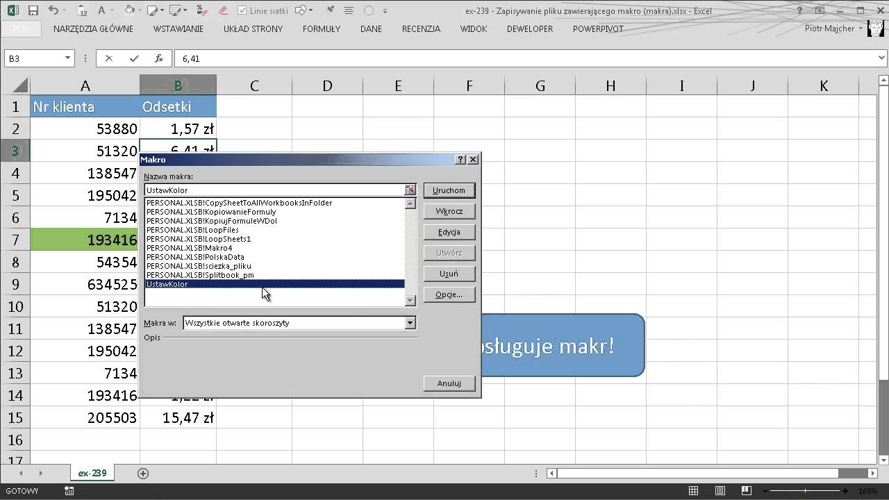 excel-239 - Zapisywanie pliku zawierającego makro (makra)