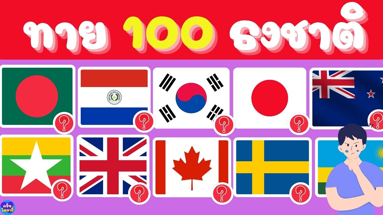 ทายธงชาติทั่วโลก 100 ธงชาติ ใน5วินาที #ทายธงชาติ