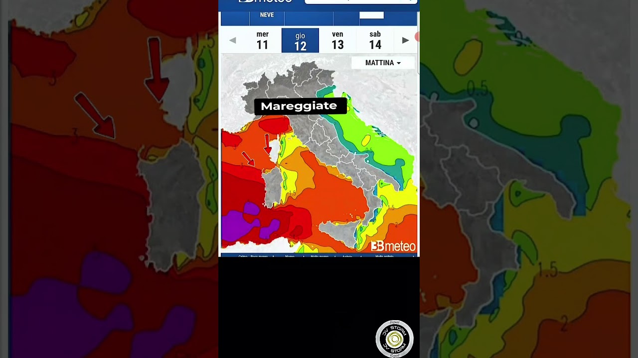Pioggia, vento forte e mareggiate giovedì 12 febbraio #meteo #sardegna #previsioni #allertameteo 