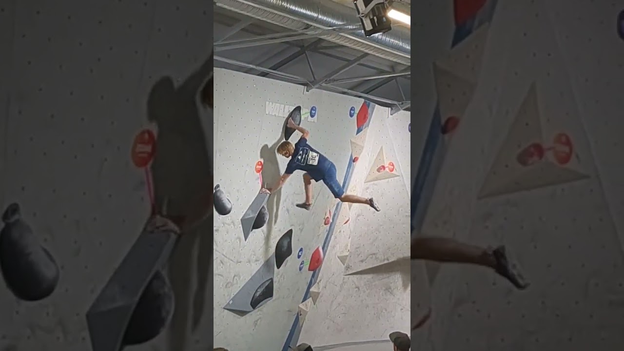 Coach goes CRAZY when athlete wins bouldering nationals!