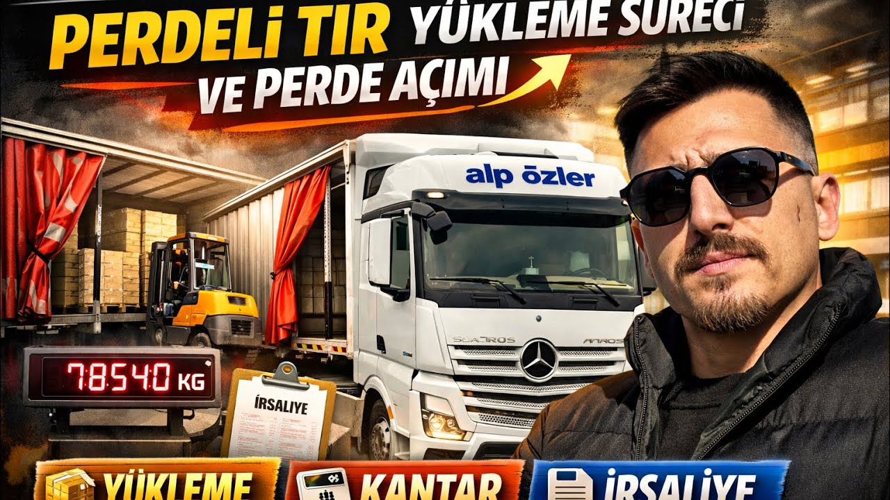Perdeli Tır Yan Perde Nasıl Açılır? Yükleme – Kantar – İrsaliye | Tır Vlog
