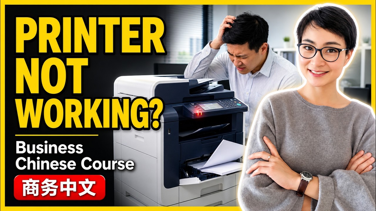 Business Chinese | Printer Not Working?  |  上班迟到+打印机坏了？| 办公室中文 0820