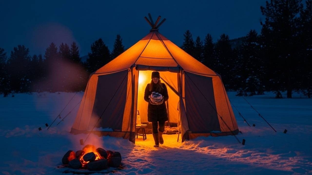 Thrown Out Before Winter, She Made a Tarp Hut for $3 &mdash; Until Her Firewood Remained Dry All Winter