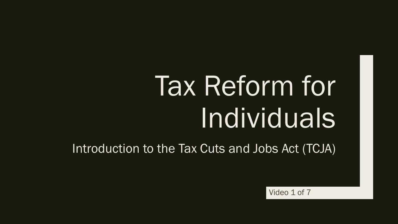US Tax Reform and the Non-resident Business Owner - Video 1 of 7