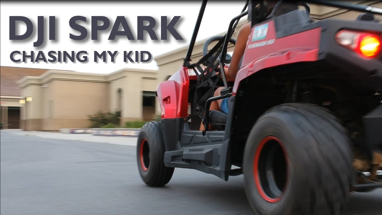 DJI Spark chasing my daughter on her RZR (clone)
