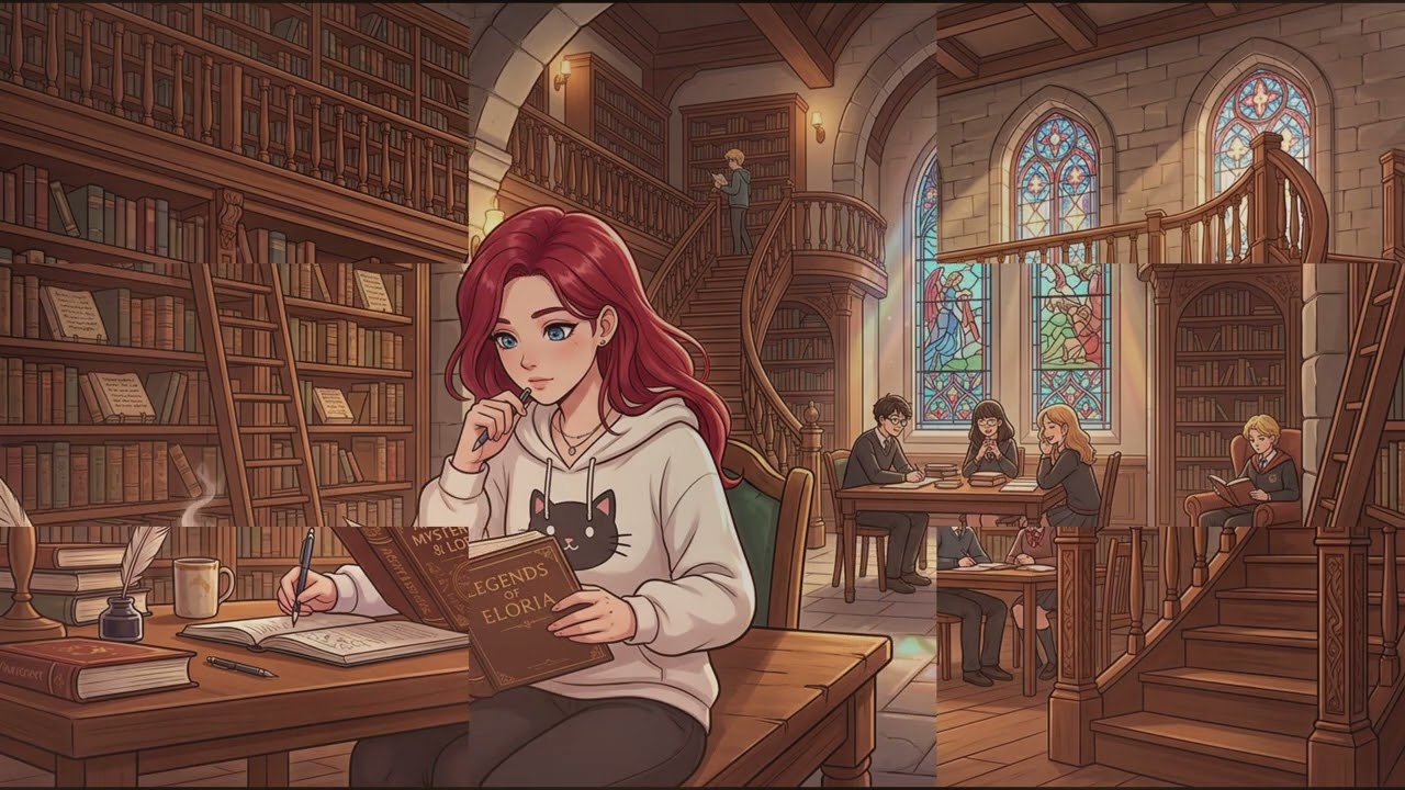 ✨ Studies in the Library ✨ | Relaxing Lofi Music | Rawrverse Tunes |🎶 Calming Study BGM 🎶