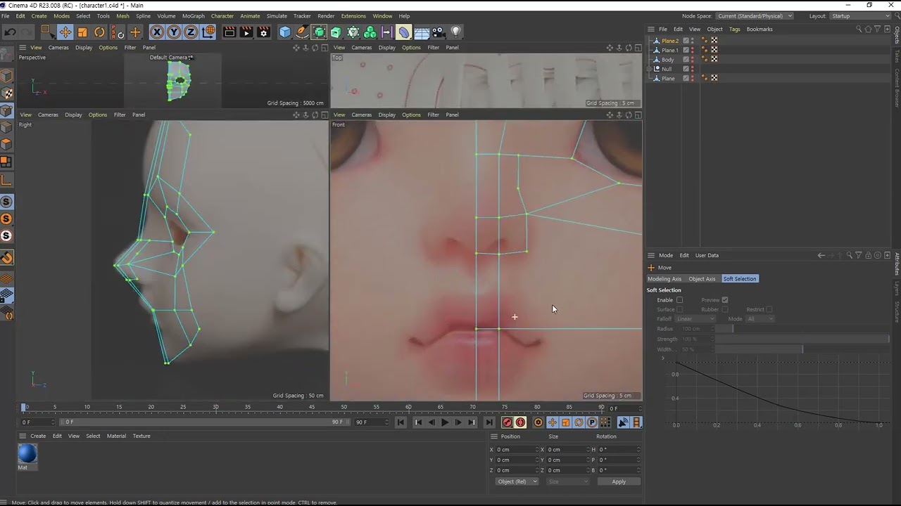 [C4D]캐릭터 만들기#5 얼굴만들기_1