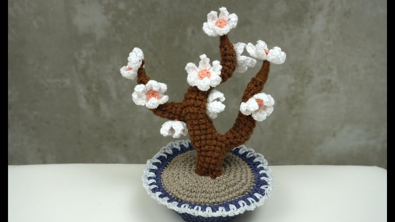 BONSAI, MAGNOLIA TEJIDO A CROCHET🌺🌺🌺