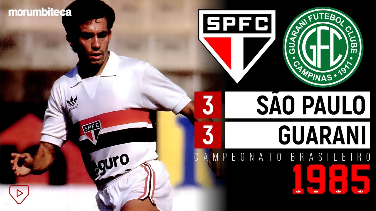 S&atilde;o Paulo 3x3 Guarani - 1985 - 14 JOGADORES DE SELE&Ccedil;&Atilde;O EM CAMPO E O IN&Iacute;CIO DOS MENUDOS NUM JOGA&Ccedil;O!