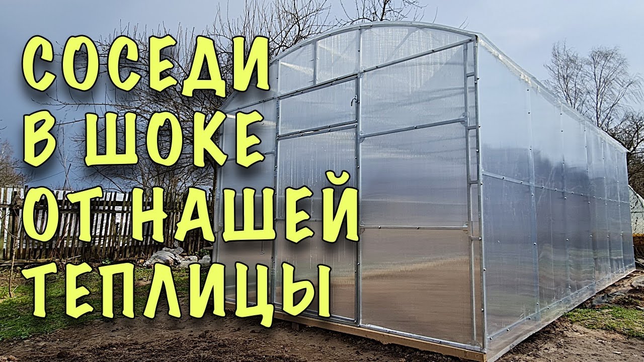 СОСЕДИ СМЕЯЛИСЬ, а потом ЗАХОТЕЛИ ТАКУЮ ЖЕ! Наша НОВАЯ ПРЯМОСТЕННАЯ ТЕПЛИЦА