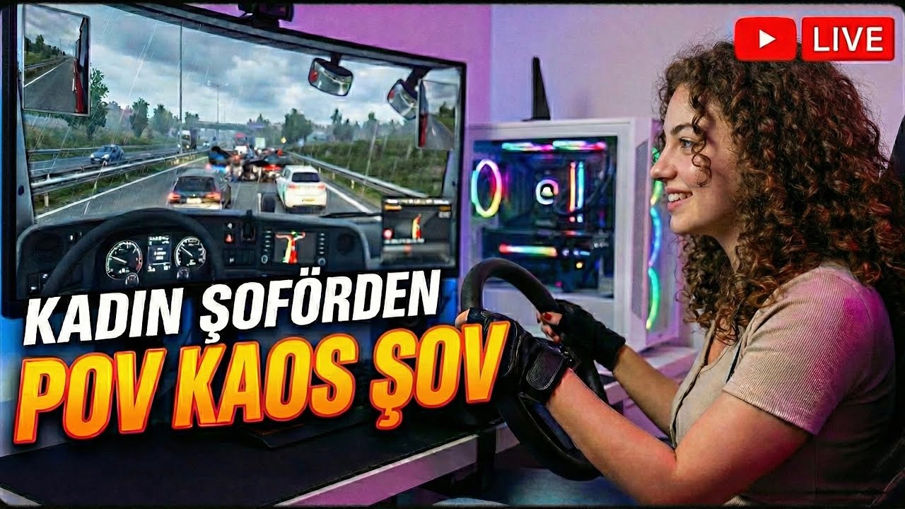 İLK DEFA DİREKSİYON KARŞISINA GEÇEN KADIN ŞOFÖRÜN ETS 2 İLE İMTİHANI / ETS 2 KOMİK KESİTLER