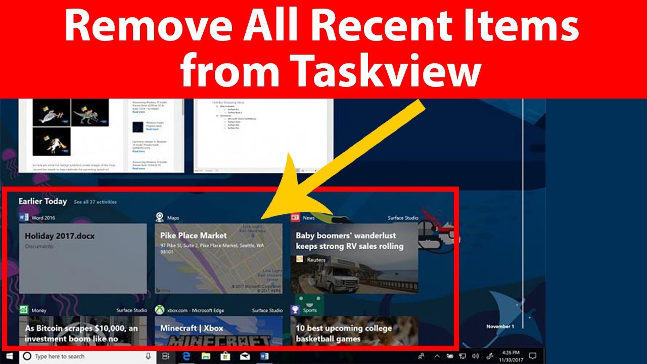 How to Remove All Recent Items or Activity from Taskview in Windows 10, 11?