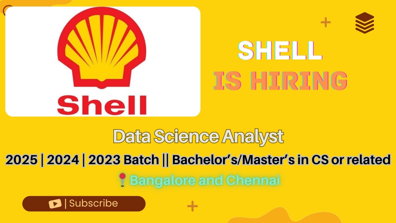 Shell Hiring Data Science Analyst | 0–2 Years Experience | Apply Now skilllayer skill layer