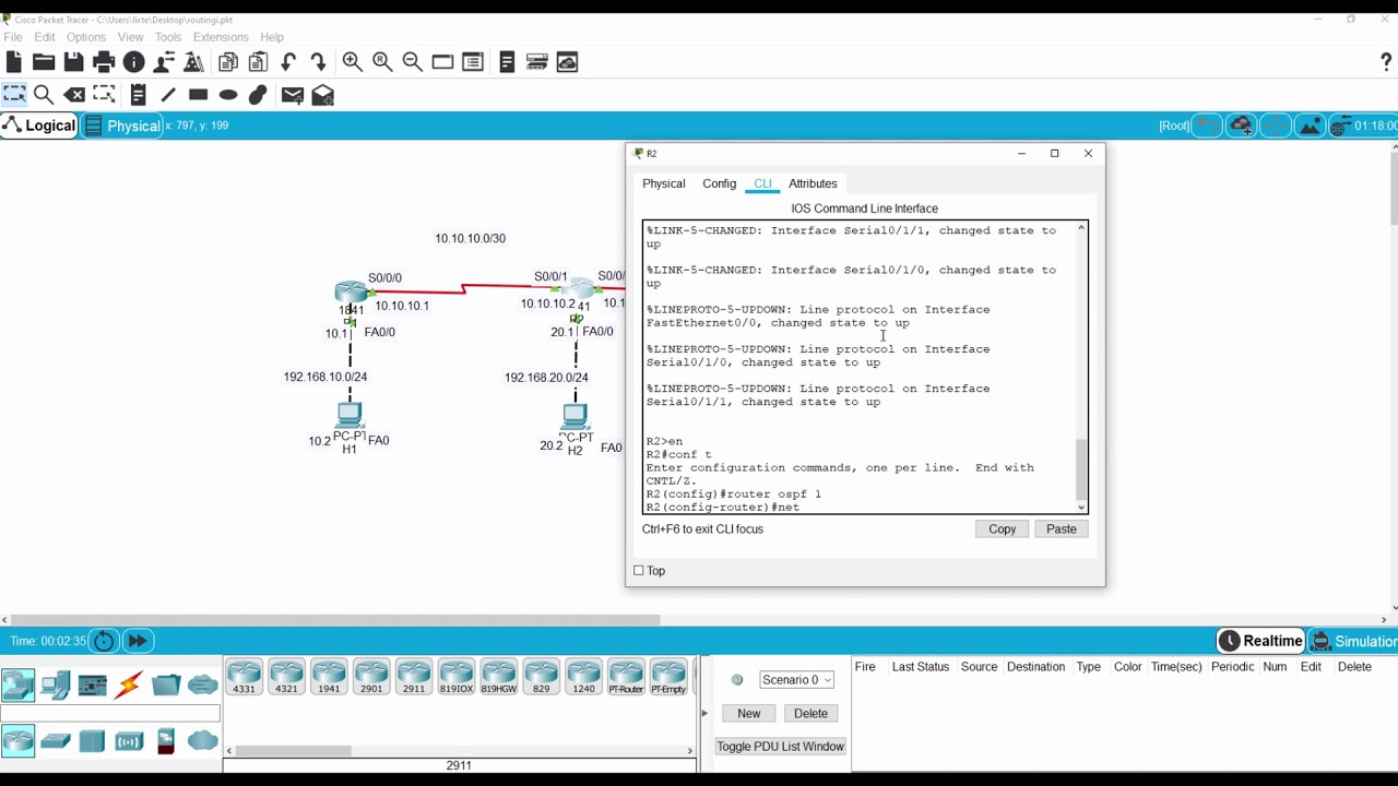 Routing OSPF (Cisco Packet Tracer) #2 Technik Teleinformatyk
